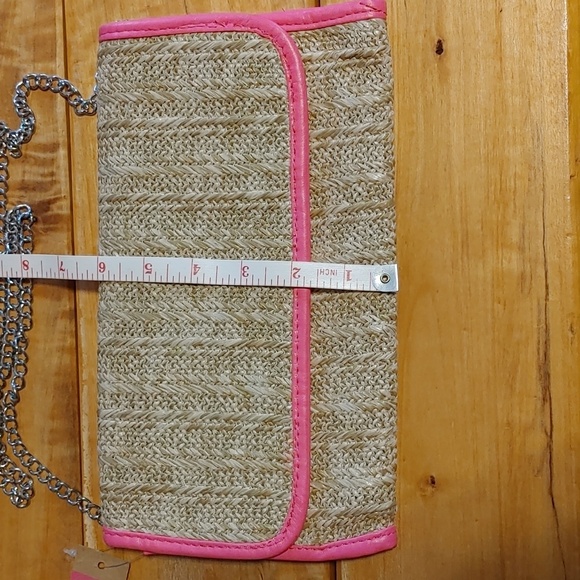 NWT Ardene Straw & Hot Pink Bag - Picture 8 of 11